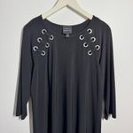 Coco Bianco Top Women L Black Stretchy Tunic Closet Staple 3/4 Sleeve Minimal Size L Photo 2