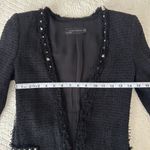 ZARA Fantasy Fabric Studded Boucle Tweed Blazer Jacket Women’s XS Black Photo 8