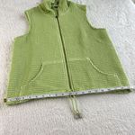 Christopher & Banks Waffle Weave Vest Womens S Green Sleeveless Hooded Full Zip Photo 8