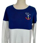 Bobo Choses Nautical Anchor Bi Color Striped Colorblock Knitted Sweater Dress Blue Photo 3