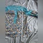 Sundance  Womens Explorer Blue Floral Patchwork Long Sleeve Large Blouse Top Boho Photo 9