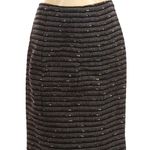Nanette Lepore Nanette Lapore Woven Tweed in Horizontal Black/White Pattern Back Kick Pleats-6 Photo 9