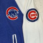 Majestic Chicago Cubs Baseball Bomber Jacket Royal Blue White Varsity Small Photo 3