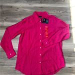 Gap Pink   Linen button-up shirt NWT chest is 20, length is 26 #pinkshirt Photo 4