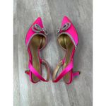 Lilly Pulitzer  Cerise Pink Ryley Slingback Pump Jewel Bow Kitten Heels Size 7.5 Photo 9