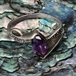 Purple,silver gem Ring, from Thailand sz 7 Photo 1