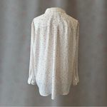 Investments Gray red white Button Down Blouse with Notched Collar Photo 1