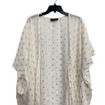 Lane Bryant  White Gold Lurex Maxi Open Front Duster Lightweight Knit One Size Photo 1