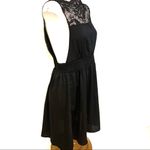 Free People  Black Lace Detail Sexy Low Cut Sides Scalloped Neckline Dress Photo 1