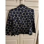 Catherine Malandrino Navy Polka Dot Silk Wool Blend Cropped Blazer Jacket M Blue Size M Photo 4