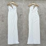 Katie May NWT Los Angeles Brittany Gown Maxi Dress Party Silver Dusted Ivory M Photo 3