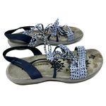 Skechers  size womens 10 strappy sandals activewear blue white‎ Photo 5