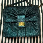 Betsey Johnson Metallic Emerald Green Bow Handbag Crossbody, Old Money Preppy Photo 7