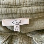 easel  Green Boxy 3/4 Sleeve Button Down Shirt Medium Photo 3