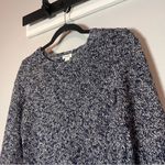 LL Bean Crewneck Knit Sweater Cotton Navy Blue White Marled Size XS Petite Black Photo 1