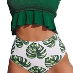 Cupshe Monstera High Waisted Bikini Bottoms Size L NWT Photo 0