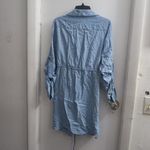 Heart & Moon women's collared jean denim tunic dress in light blue size large. Photo 5