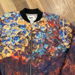 Flux Handmade Luxury Multicolor Printed Bomber Jacket Size Large Photo 12