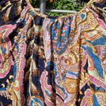 Sanctuary Multicolor Semi Sheer Paisley Sparkle Blouse Size X Small Puff Sleeves Photo 11