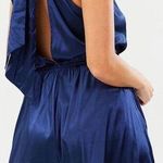 LIONESS High Expectations Satin Shorts Romper Dark Blue Women’s Size Medium Photo 1