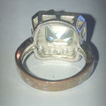 Size 7 Vintage Silver Tone Dark Gray CZ Princess Cut CZ Ring Photo 2