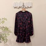 Keepsake Infinity Long Sleeve Satin Mini Dress Black with Pomegranate Ditsy Size Size XS Photo 11