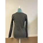 Burberry  Brit Merino Wool Charcoal Grey Embroidered Logo V- Neck Sweater Size S Photo 3