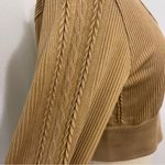 Aerie NWT OFFLINE By  Seamless Cable Square Neck T-Shirt Yellow/Gold Size Large Photo 4