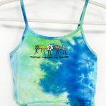 aLAB Womens Tie Dye Together Through The BS Graphic Crop Cami Tank Top Size M Green Size M Photo 0