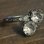 Solitaire Vintage double rhinestone ring Photo 4