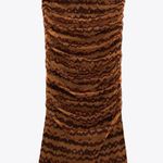 ZARA TULLE PENCIL MIDI SKIRT High-waist w/ Elastic Waistband BROWN SIZE XS NEW Photo 8