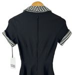 Unique Vintage NEW  1950s Dovima Swing Dress Black & Houndstooth XS Rockabilly Photo 9