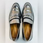 Coach  Heath Block Heel Penny Loafer Mirror Metallic Leather size 9 EUC Photo 2