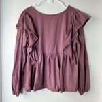 Oddi  Women’s Long Sleeve Cranberry Ruffles Baby Doll Blouse Embroidered Top Sz L Photo 6