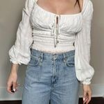 Free People Lolita White Peasant Top Blouse Size XS Photo 0