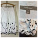 Croft & Barrow  Embroidered Maxi Skirt Sz 12 White‎ Black Clean Girl Cottagecore Photo 1