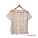Banana Republic Womans S White Short Sleeve Crochet Top Photo 1