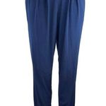 EXPRESS  Blue Mid Rise Stretchable Straight Leg Career Pleated Dress Pants Size M Photo 0