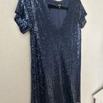 Lulus  Light Up the Night Navy Blue Sequin Shift Dress size Extra Small Photo 3
