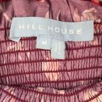 Hill House  Home Paz Smocked Ruffle Top M‎ Burgundy Floral Cottagecore Coquette Photo 2