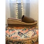 Style & Co Style Co Espadrille Wedge Slide Sandals Brown Leather 9.5 M boho beach Resort Photo 1
