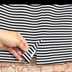 Sugar Lips | Black & White Stripe Pencil Skirt Photo 2