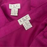 I.S.C. Petite Fuchsia Skirt Suit Silk Linen Embroidered Straight Skirt Size PL Pink Photo 9