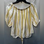 Sun n Moon‎ Off The Shoulder Yellow and White Striped Top Size Small Photo 1