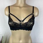 Hanky Panky  Women's Black Sheer Lace Unlined Strappy Bralette Bra S Photo 0