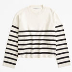 Abercrombie & Fitch Black and Cream Striped Sweater Photo 0