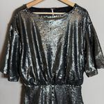 Free People  Manuka Sequin Mini Dress Women's Small Silver Drop Waist Party NWOT Photo 8