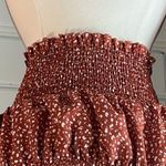 Romwe Romantic Peasant Crop Top Long Sleeve Rust Smocked Womens XS Photo 7