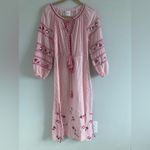 MISA Los Angeles  Tasya Embroidered Pink and White Stripe Flowy Midi Dress Photo 8