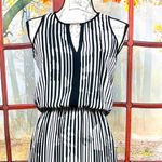 White House | Black Market Striped Keyhole Maxi Dress Black/White 2 Photo 6